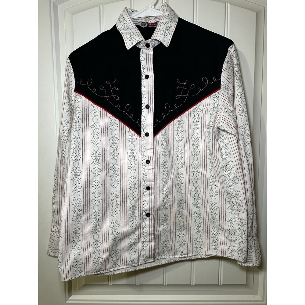 VINTAGE CAMEO ROSE WOMEN'S BUTTON DOWN WESTERN LONG SLEEVE SHIRT SIZE 9/10